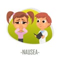 Nausea medical concept. Vector illustration.