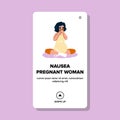 nausea pregnant woman vector