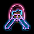 Nausea Symptomp Of Pregnancy neon glow icon illustration