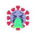 Nauseated coronavirus emoticon flat icon Royalty Free Stock Photo