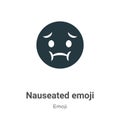 Nauseated emoji vector icon on white background. Flat vector nauseated emoji icon symbol sign from modern emoji collection for Royalty Free Stock Photo