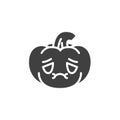 Nauseated pumpkin face emoji vector icon Royalty Free Stock Photo