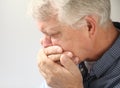Nauseated senior man Royalty Free Stock Photo