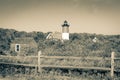 Nauset Beach, lighthouse sepia toned vintage effect