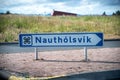 Nautholsvik direction sign in Iceland Royalty Free Stock Photo