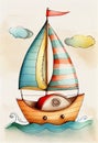 Nautical Adventures: Cute Sailboat Coloring Pages and Funny Caravan Drawings