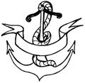 Nautical Anchor with 1 Row of Ribbon Copy Space Royalty Free Stock Photo