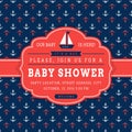 Nautical baby shower card. Royalty Free Stock Photo