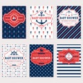 Nautical baby shower cards. Royalty Free Stock Photo