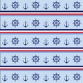 Nautical background with anchor and joystick Royalty Free Stock Photo