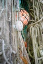 Nautical Background. Closeup Of Old Colorful Mooring Ropes , Old