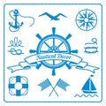 Nautical badges and decor Royalty Free Stock Photo