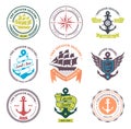 Nautical badges and labels collection Royalty Free Stock Photo