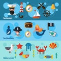 Nautical Banners Set Royalty Free Stock Photo