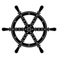 Nautical boat steering wheel silhouette Royalty Free Stock Photo