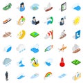 Nautical business icons set, isometric style Royalty Free Stock Photo