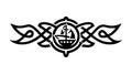 Nautical Celtic Knot Ship Wheel Emblem, vector design Generative AI Royalty Free Stock Photo