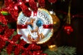 Nautical Christmas Ornament with anchor that says Welcome Aboard on Chistmas tree