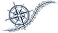 Nautical Compass Rose with Fluid Swirls Vector Art, vector design Generative AI Royalty Free Stock Photo