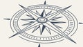 Nautical Compass Rose Navigation Direction Exploration, vector design Generative AI Royalty Free Stock Photo