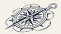 Nautical Compass Rose Vector: Detailed Directional Map Element Design, vector design Generative AI Royalty Free Stock Photo