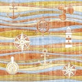 Nautical decoration - waves decoration - seamless background