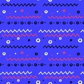 Nautical doodle pattern with abstract geometric shapes. Seamless pattern in nautical colors.