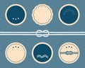 Nautical elements. Blank vector badges and labels.
