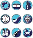 Nautical elements IV icons in knotted circle