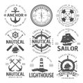 Nautical Emblem Set Royalty Free Stock Photo