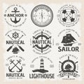 Nautical Emblem Set In Color Royalty Free Stock Photo