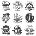 Nautical Emblem Set Royalty Free Stock Photo