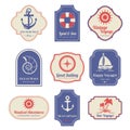 Nautical emblems set