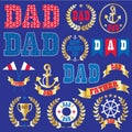 Nautical Father's Day Clipart Royalty Free Stock Photo