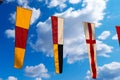 Nautical Flags on a Blue Sky (098) Royalty Free Stock Photo