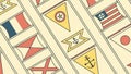 Nautical flags pattern, maritime and signal symbols vector design Generative AI