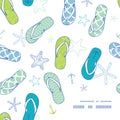 Nautical flip flops blue and green frame corner