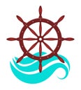 Nautical Helm Symbol - Vector Illustration