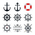 Nautical icon set Royalty Free Stock Photo