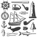 Nautical Icon Set Royalty Free Stock Photo