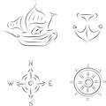 Nautical icon set Royalty Free Stock Photo