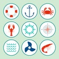 Nautical icon set Royalty Free Stock Photo