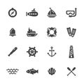 Nautical Icons Set Royalty Free Stock Photo