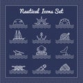 Nautical icons set