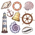 Nautical illustrations set.