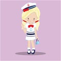 nautical kids blonde sailor girl 25 Royalty Free Stock Photo