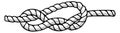 Nautical knot. Hand drawn cordage. Tied rope