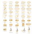 Nautical rope knots vector icon set Royalty Free Stock Photo