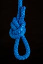 Nautical knot loop. Weave a thick rope Royalty Free Stock Photo
