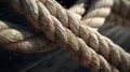 Nautical knot tightly secured around a piece of rope, AI-generated. Royalty Free Stock Photo